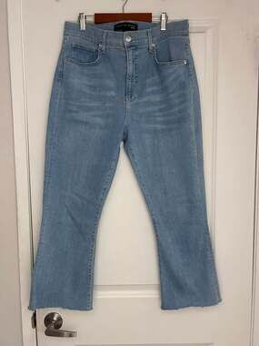 Veronica Beard Carly Kick Flare High Rise Jeans in Bail Out Wash